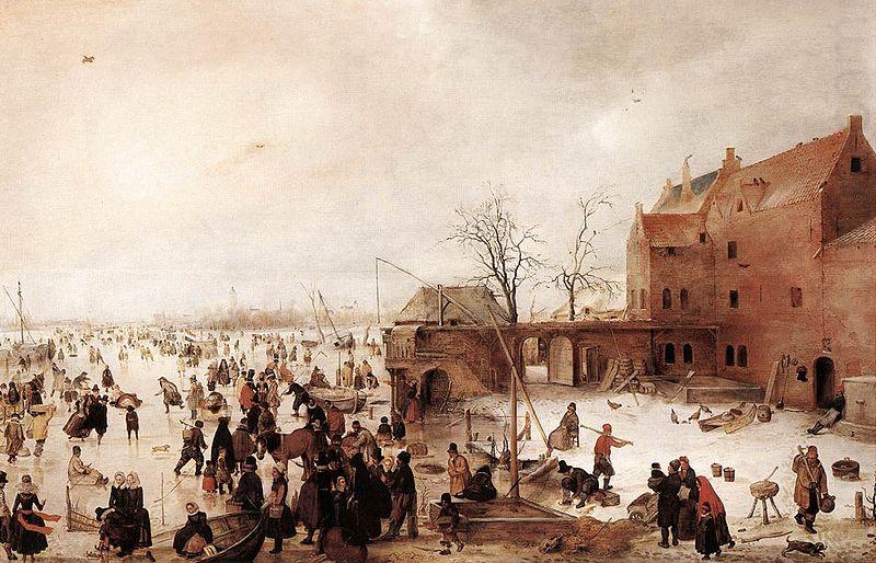 A Scene on the Ice near a Town, Hendrick Avercamp